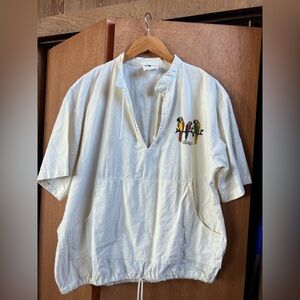 Miro (Women’s XL) Natural Cotton Beach Top Cabo San Lucas Mexico Boho Shirt